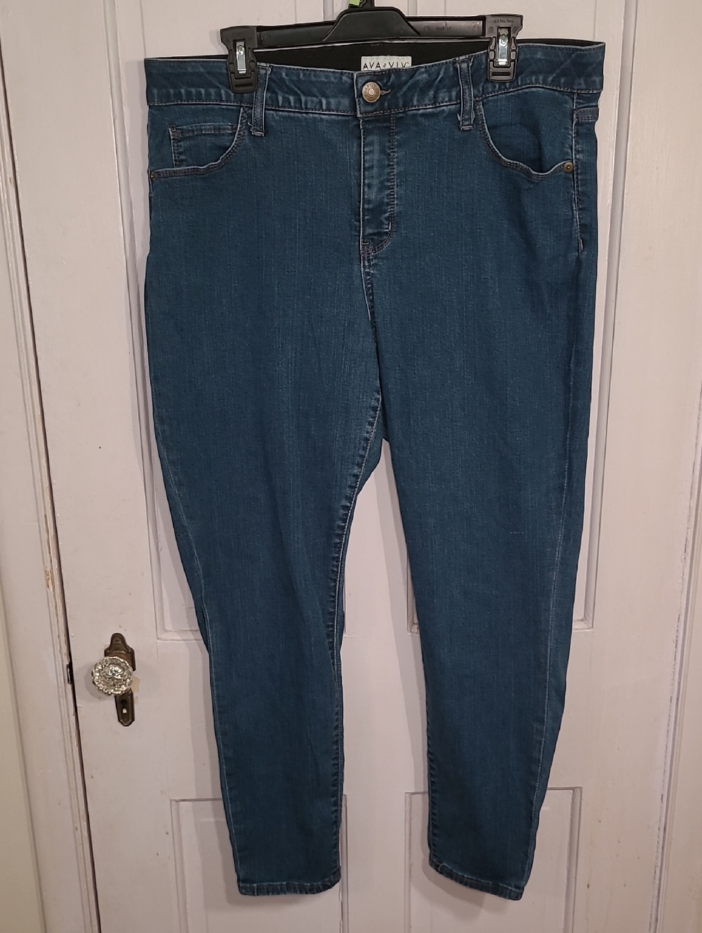 Ava & Viv Dark Blue Stretch Jeggings - Slim Fit Size 18